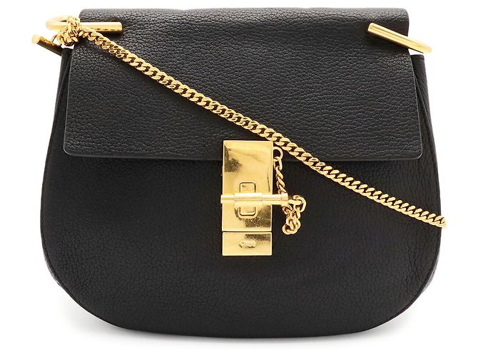 Chloé Drew Pochette Chain Shoulder Bag Noir