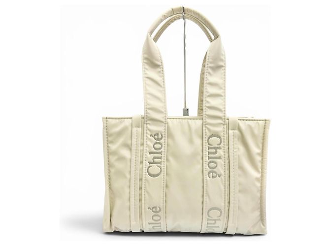 Chloé WOODY Medium Tote Bag Beige