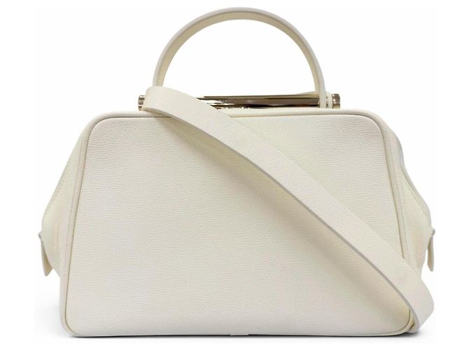 Bolsa de Ombro 2-Way FLUTE em couro Valextra Cru