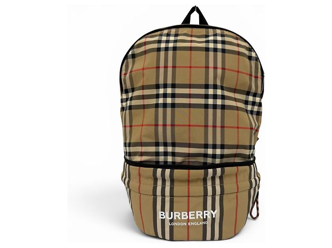 Mochila Burberry Nova Check Logo Bege