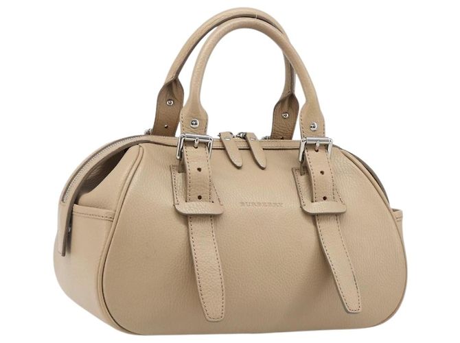 Burberry Boston em couro com cinto Bege