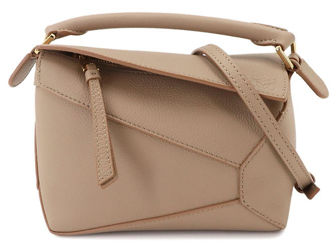Bolsa Loewe Puzzle Edge Mini Areia