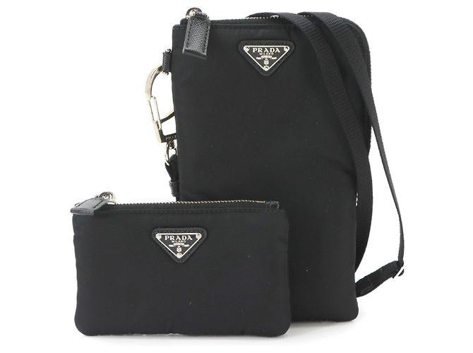 Prada Handtaschen-Pouch aus schwarzem Nylon
