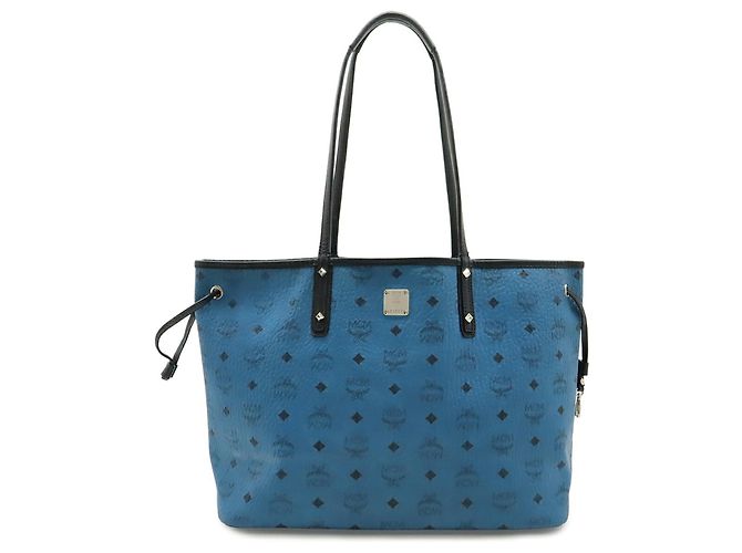 Borsa Tote MCM Visetos Glam Nero Blu