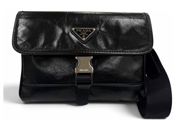 Borsa a tracolla Prada Soft Looks in pelle Nero