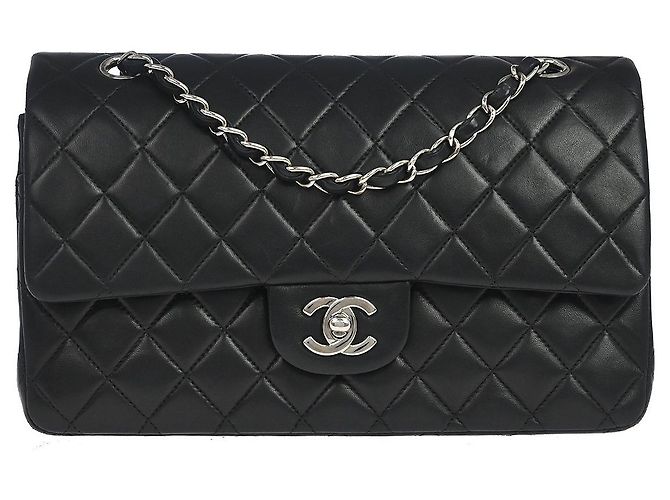 Chanel Classic Double Flap Quilted Lambskin Medium Nero