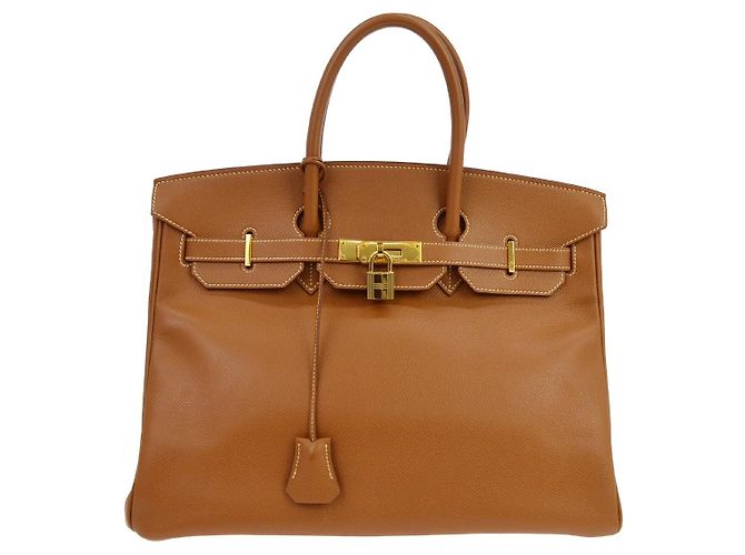 Hermès Hermes Birkin Brown Courchevel con Gold Hardware 35 Marrone