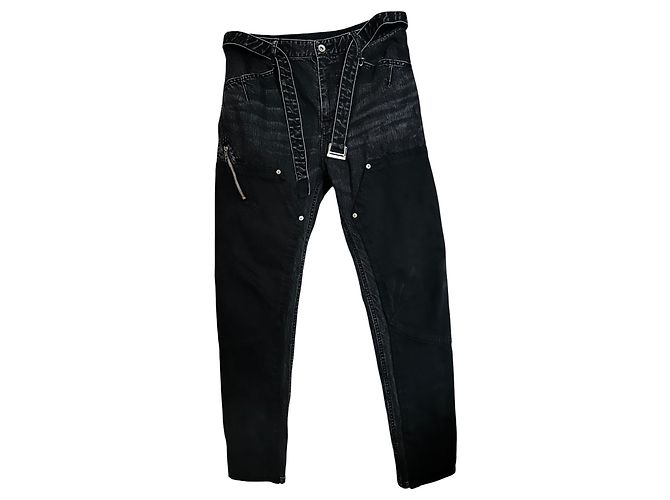 Pantaloni Sacai Denim Nero Patchwork Uomo