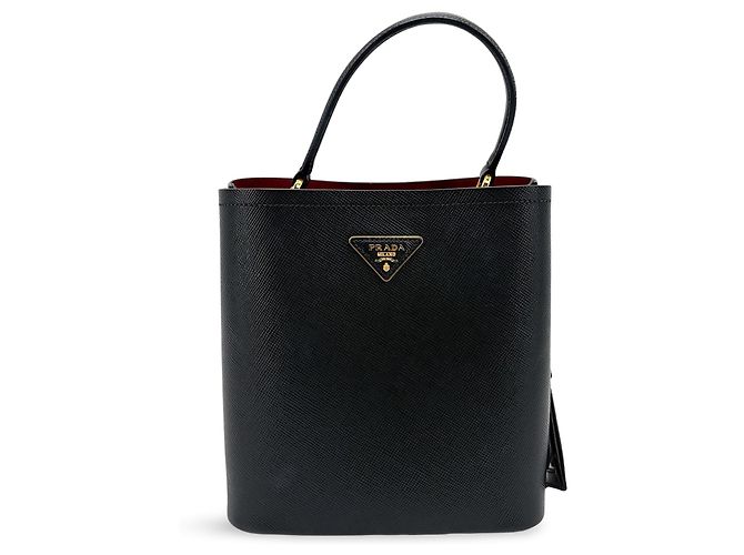 Prada Panier Bucket Saffiano Leather Small Preto