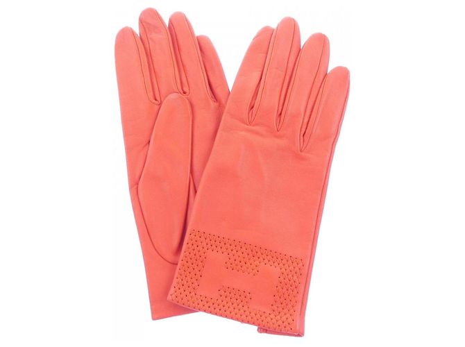 Hermès Luvas Hermes Warm Red Vermelho