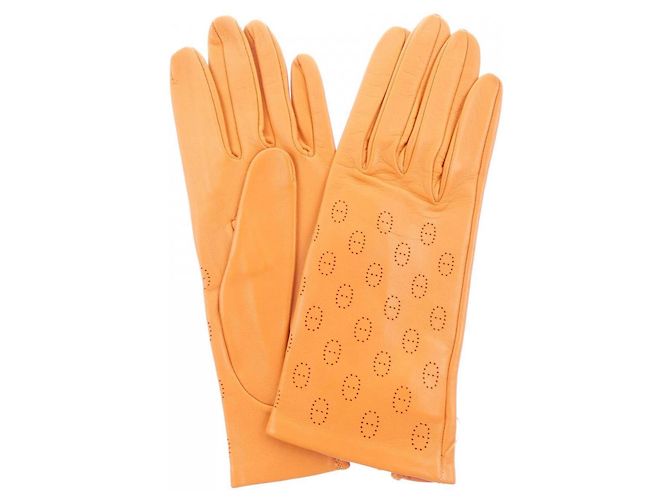 Hermès Luvas Hermes Orange Warm Laranja