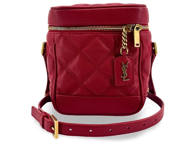 Autre Marque Saint Laurent 80's Vanity Quilted Leather Rot