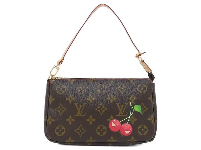 Louis Vuitton Monogram Cherry Pochette Accessoires Marrom