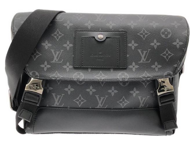 Louis Vuitton Monogram Eclipse Messenger Voyage PM Shoulder Bag Black