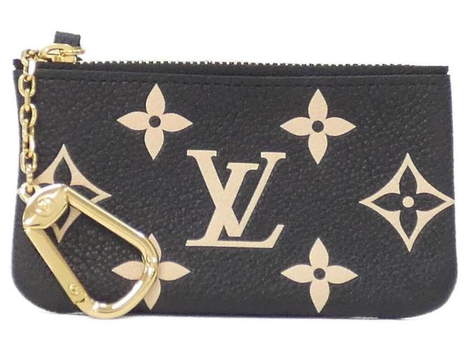 Louis Vuitton Bicolor Monogram Empreinte Pochette Cle M80885 Coin & Key Case Black Multiple colors Beige