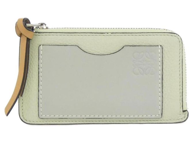 Monedero de piel de ternera Loewe Castaño Verde