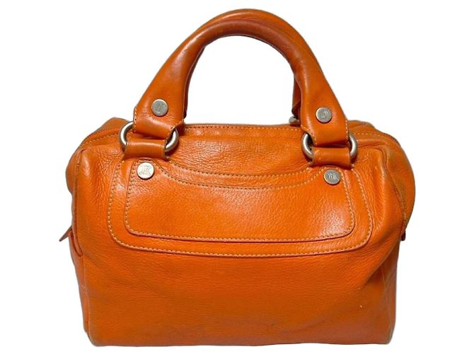 Céline Boogie Bolsa em couro laranja