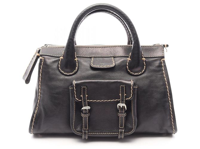 Borsa Chloé EDITH in pelle nera Nero