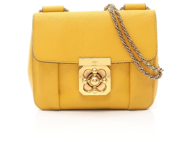 Borsa a tracolla Chloé Elsie in pelle gialla Giallo