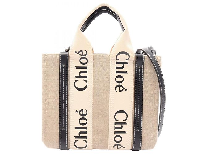 Chloé Chloe Woody Small Sac à main 2-Way Noir Beige