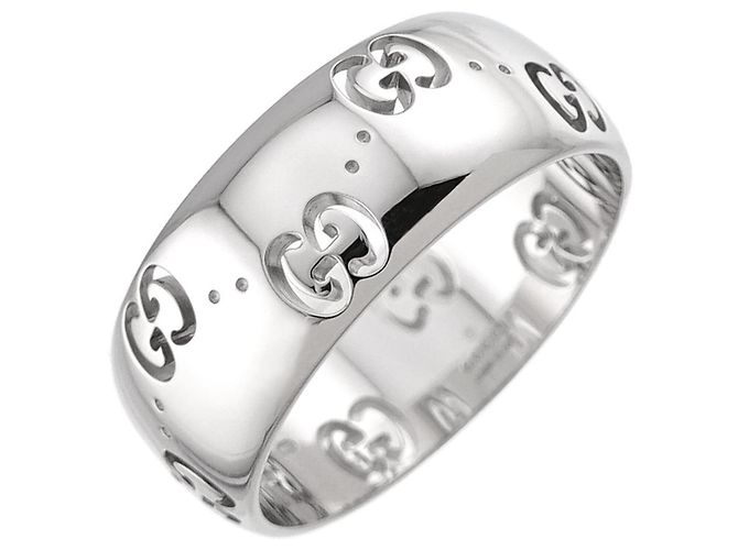 Gucci Icon Band Ring aus 18K Weißgold