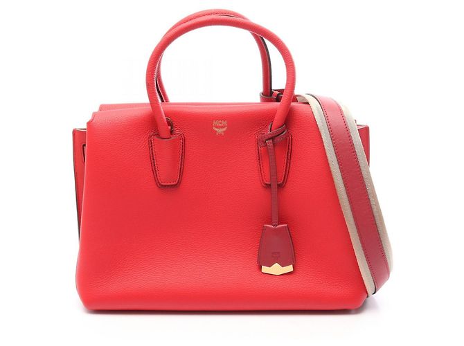 Sac à main en cuir MCM Milla 2-Way Rouge