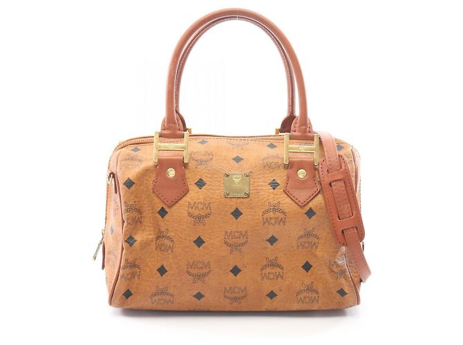 MCM Visetos 2-Way Handbag Brown