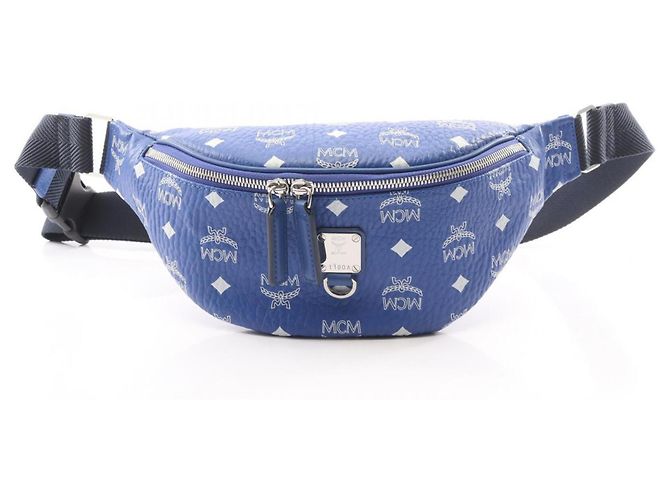 Sac banane MCM Visetos Blue Bleu