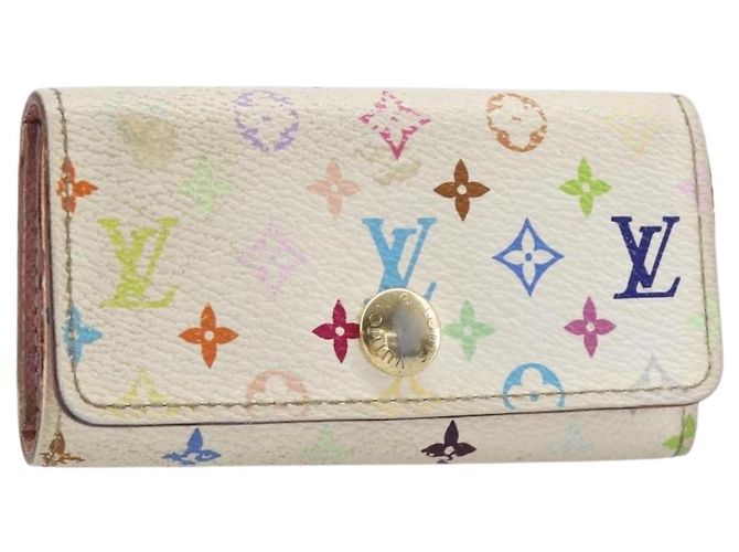 LOUIS VUITTON Monogram Multicolor Multicles 4 Key Case White M93731 Auth 202746 Blanc