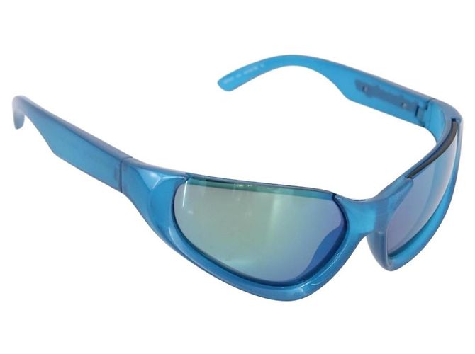 Gafas de sol BALENCIAGA Plástico Azul Plata Auth 203373M
