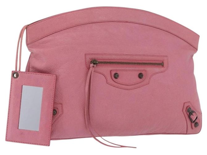 Borsa Clutch BALENCIAGA in Pelle Rosa Auth 200479M
