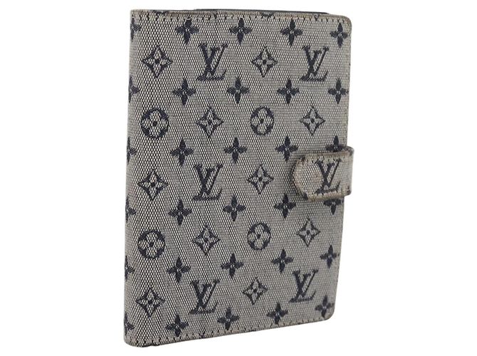 LOUIS VUITTON Monogram Mini Agenda PM Day Planner Cover Blue R20910 Auth BA15743