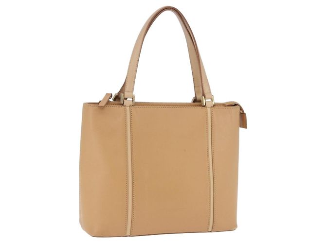 Bolsa de mão BURBERRY em couro bege tom dourado Auth ti4017
