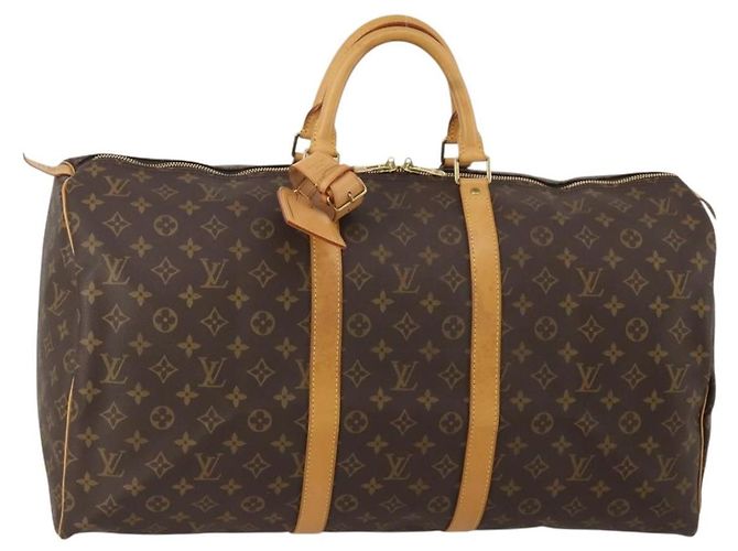 LOUIS VUITTON Monogram Keepall 55 Boston Bag M41424 LV Auth 198952A Monograma