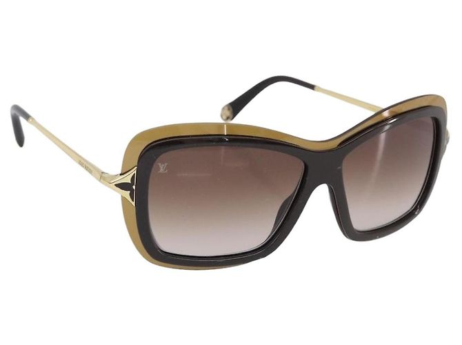 Occhiali da sole LOUIS VUITTON plastica Brown Z0323W LV Auth BA15683 Marrone