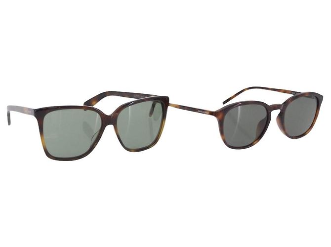 Autre Marque Gafas de sol SAINT LAURENT Plástico Set de 2 Marrón Negro Auth BA15438 Castaño