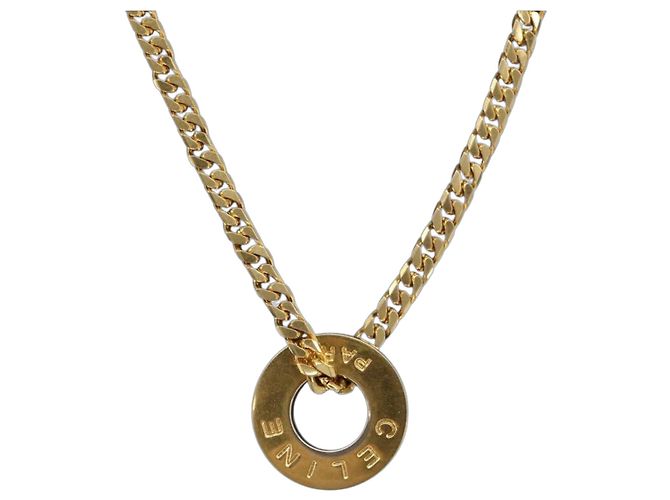Céline Collar CELINE Metal Dorado Auth SW2846