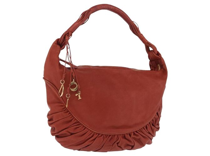 Borsa a tracolla Christian Dior in pelle marrone e oro Auth 202621V