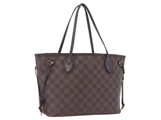 Borsa Tote LOUIS VUITTON Damier Ebene Neverfull PM N51109 LV Auth 203282