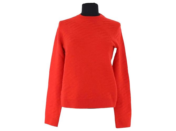 Pull Hermès en laine orange