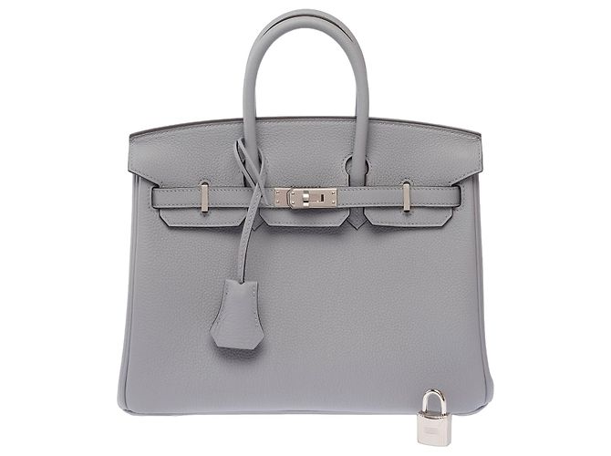 Hermès mala HERMES Birkin 25 em Couro Cinza - 103898