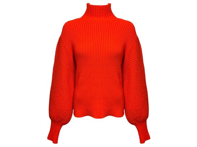 Chloé Chloe Rising Red Rollkragenpullover aus Woll- und Kaschmirstrick Rot