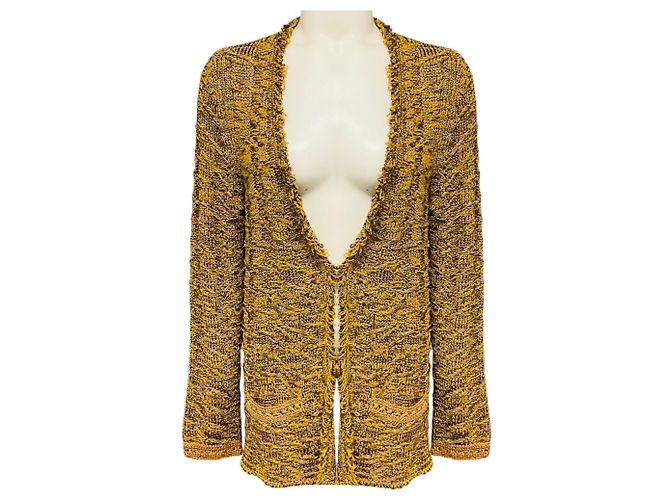 Lanvin Gold Multi Metallic Strick-Cardigan Metallisch