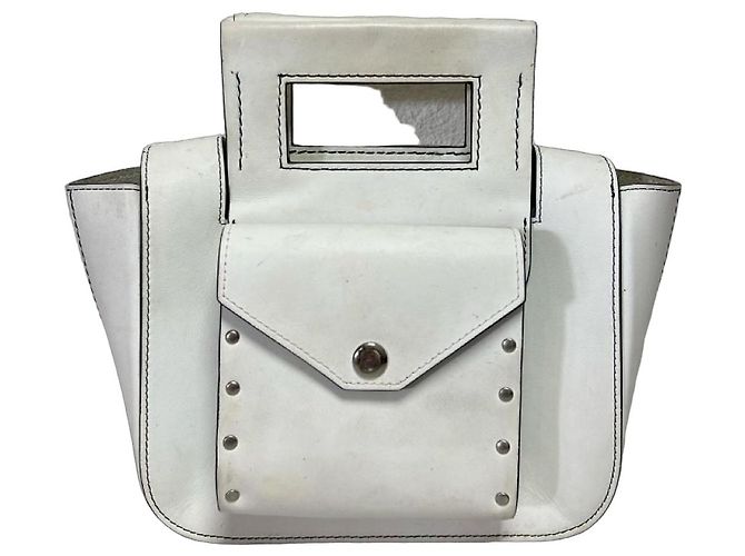Borsa Céline Square Medium in pelle bianca Bianco