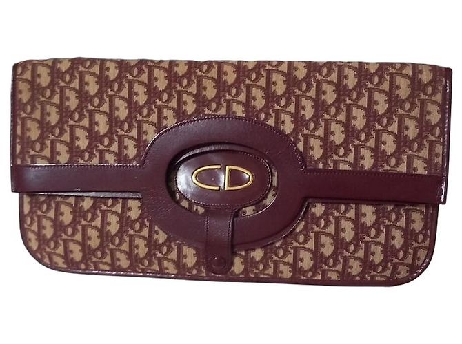 Borsa Christian Dior Monogram Oblique Bordeaux Rosa Bianco
