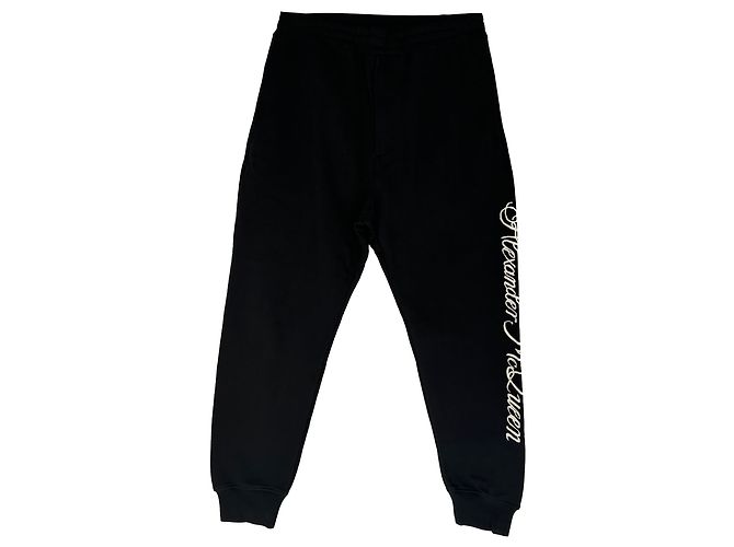 Calças de jogging Alexander Mcqueen com estampado de logótipo em algodão preto