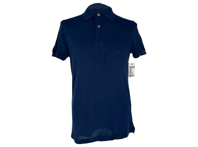 Polo a maniche corte Tom Ford in cotone blu navy