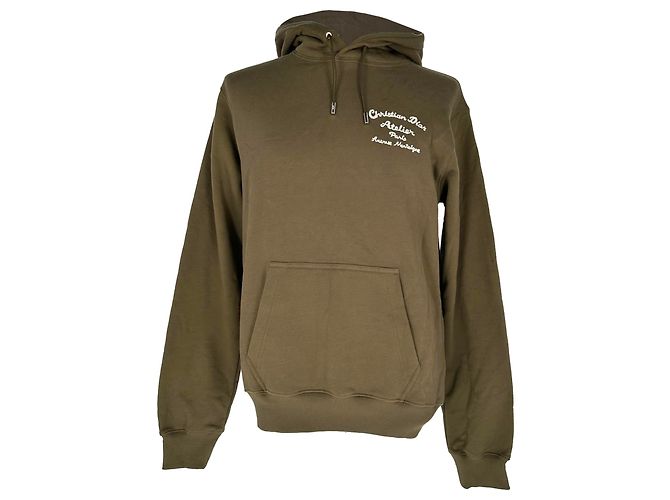 Sweat à capuche Dior avec logo brodé en coton marron