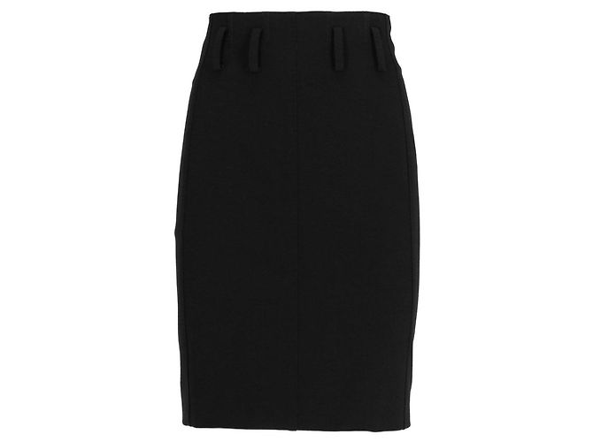 Autre Marque Falda lápiz 6267 de mezcla de lana negra Negro