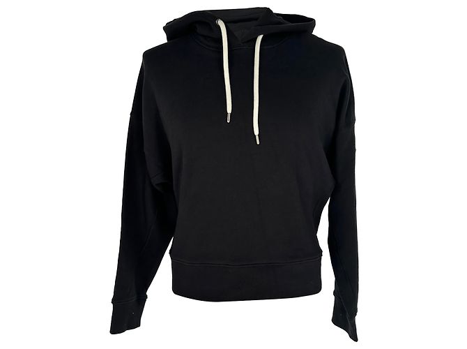 Sudadera con capucha Moncler con logo estampado en algodón negro